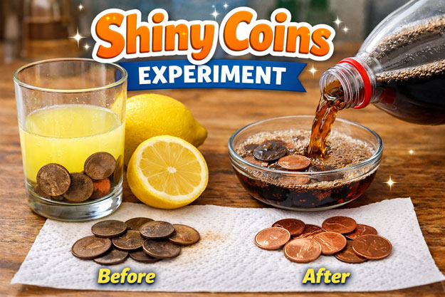 Shiny coins cleaning experiment