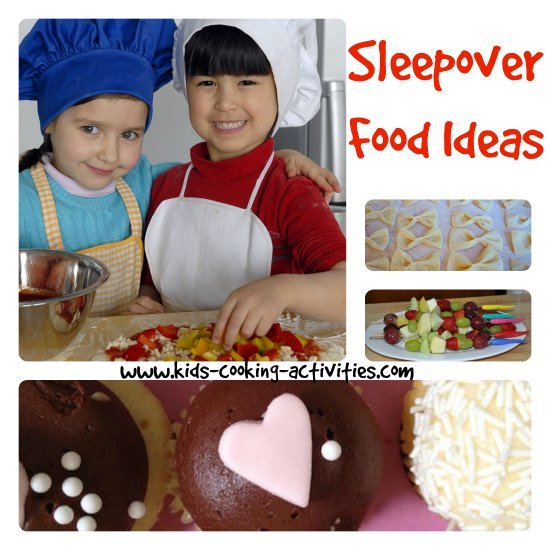 sleepover food ideas collage