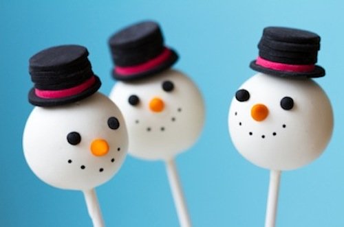 snowman cake pop