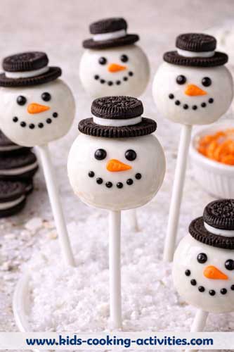 snowman cake pop