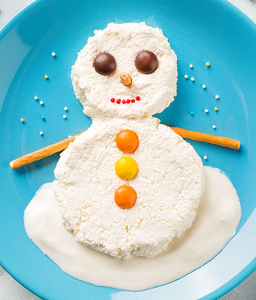 cottage cheese snowman