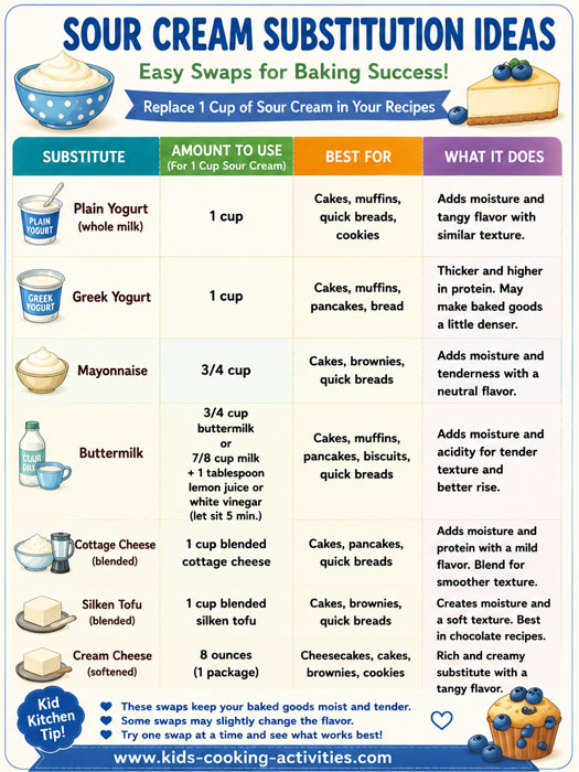 Sour cream substitution chart