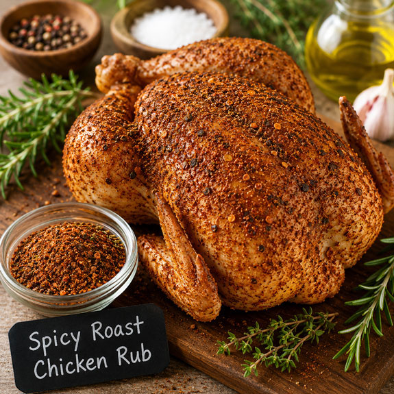 Spicy crockpot roast chicken