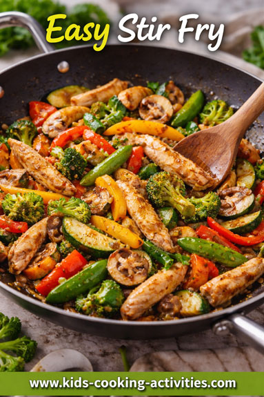 stir fry vegetables in pan - CHGT