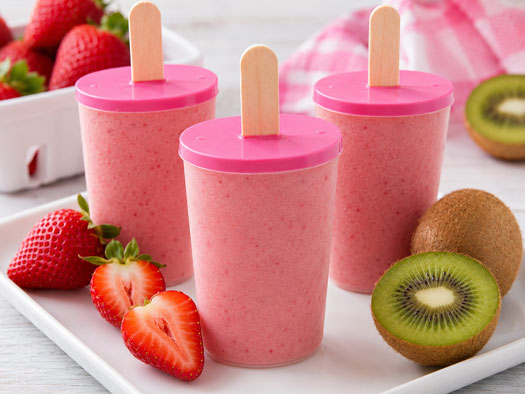 Strawberry raspberry popsicles