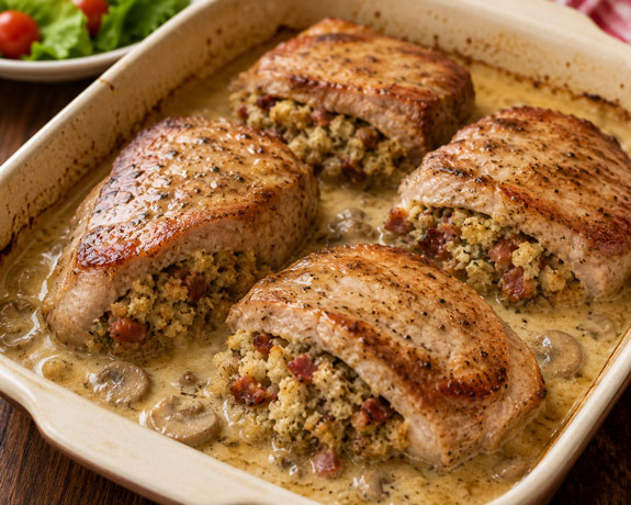 Easy stuffed pork chops