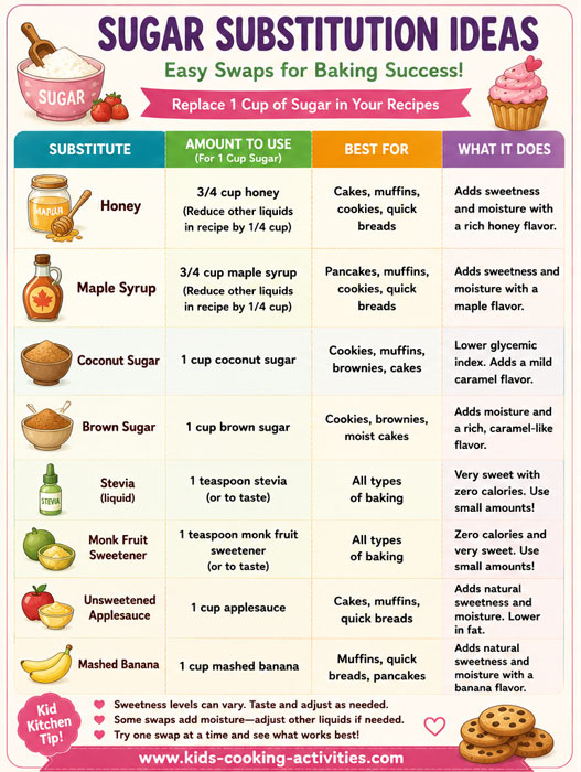 Sugar substitution chart