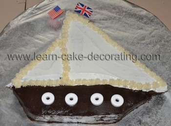 sailboat cake frosted