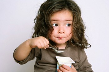 toddler in kitchen