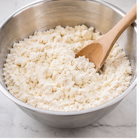 Mixing homemade flour tortilla dough