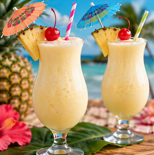 Creamy tropical pineapple drink for a Hawaiian theme dinner