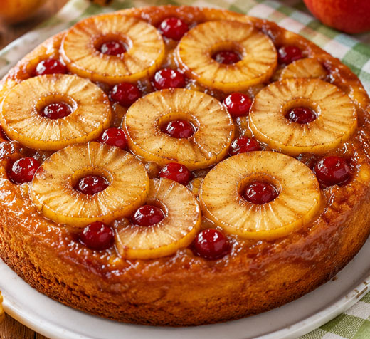 Upside down cake for letter U cooking activities
