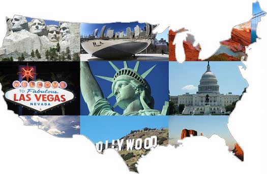 USA map of places