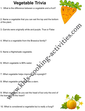 vegetable trivia