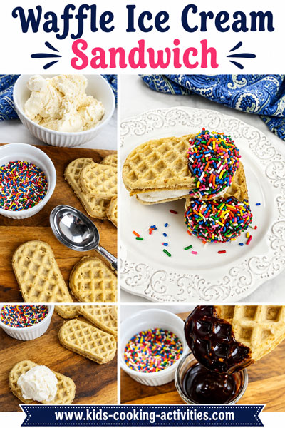 Waffle ice cream sandwiches