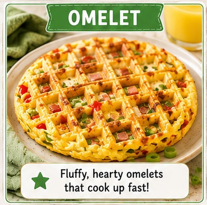 Waffle iron omelet