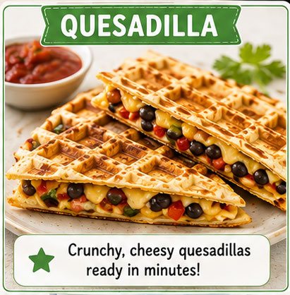 Waffle iron quesadilla