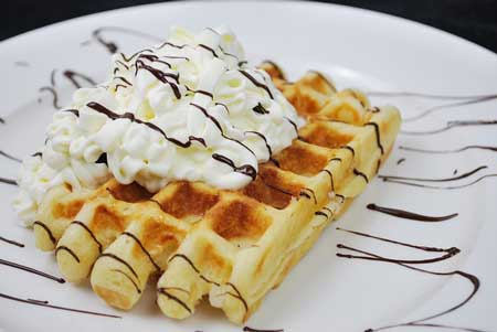 waffles with cream 