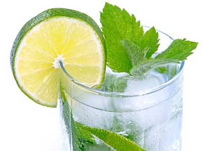 water with lime