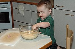 toddler stirring