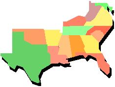 Southern United States map